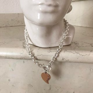 Collana Guess cuore oro rosa argento