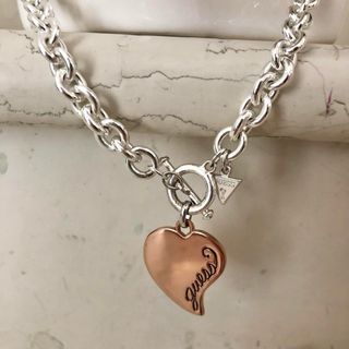 Collana Guess cuore oro rosa argento