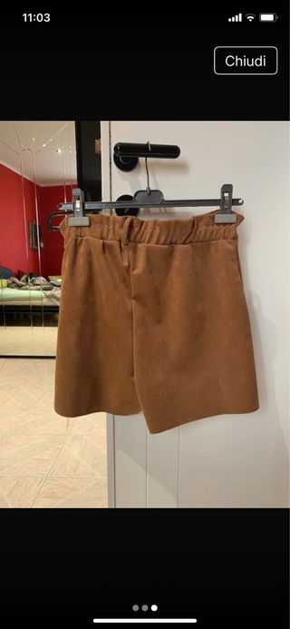 Shorts camoscio marrone