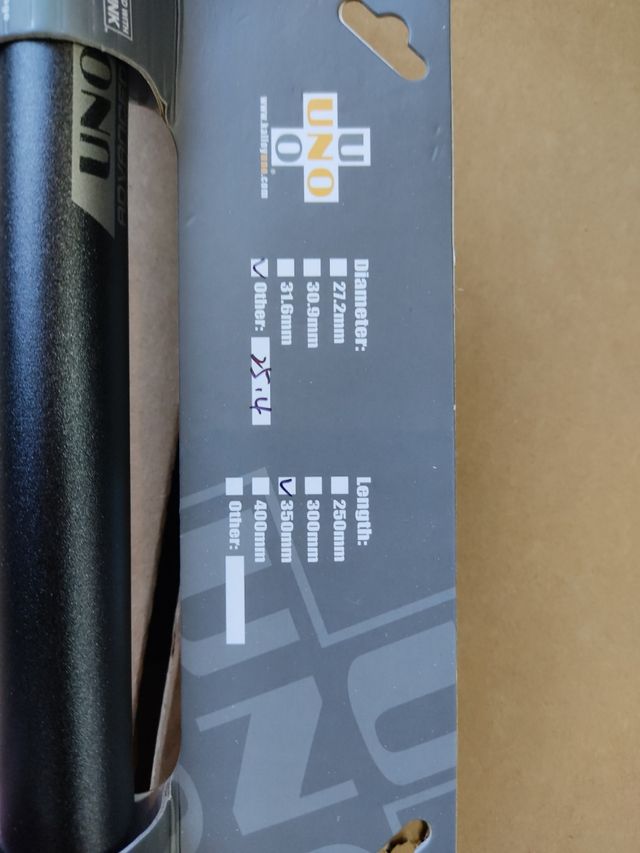 Tija sillín UNO 25'4mm 