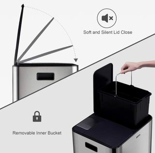 Papelera Reciclaje ANVAVA 50L - Acero Inoxidable