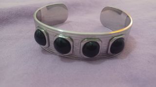 Bracciale rigido argento nero