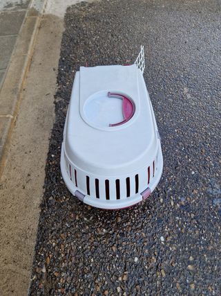 Transportín mascotas pequeño rojo-blanco