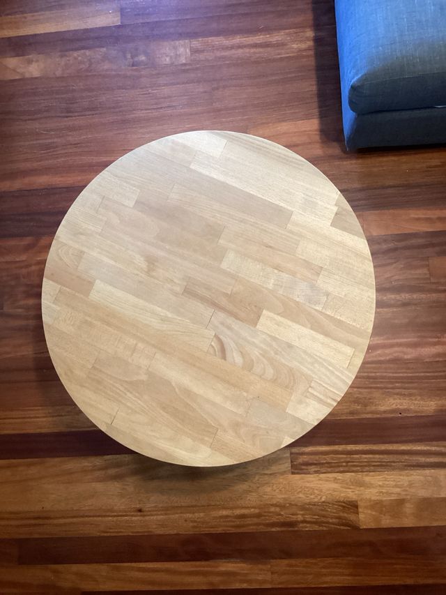 Mesa centro redonda madera blanca