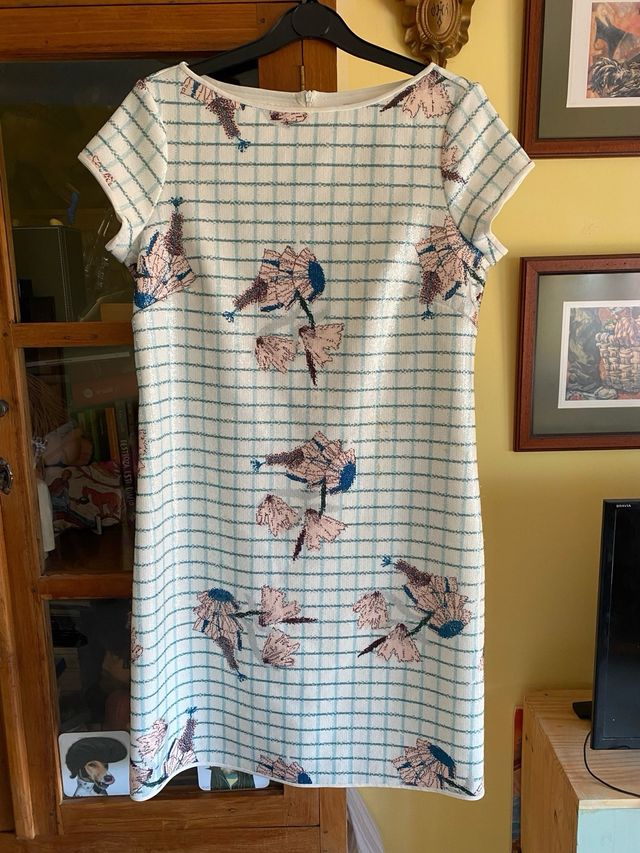 Vestido estampado lentejuelas Adolfo Domínguez
