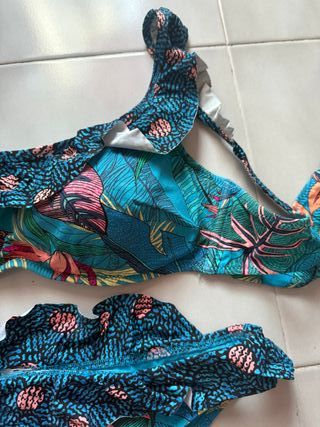 Bikini estampado flores - Azul