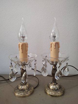 Coppia Lampade tavolo vintage - abat jour 