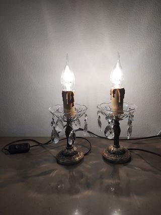 Coppia Lampade tavolo vintage - abat jour 