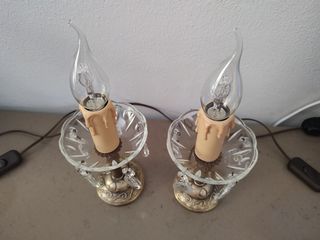 Coppia Lampade tavolo vintage - abat jour 