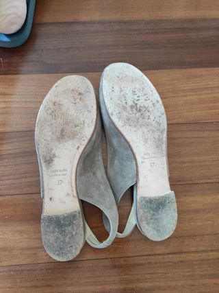 Sandali bassi beige scamosciati 37