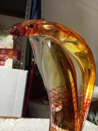Cobra Murrina in vetro arancio-rosso