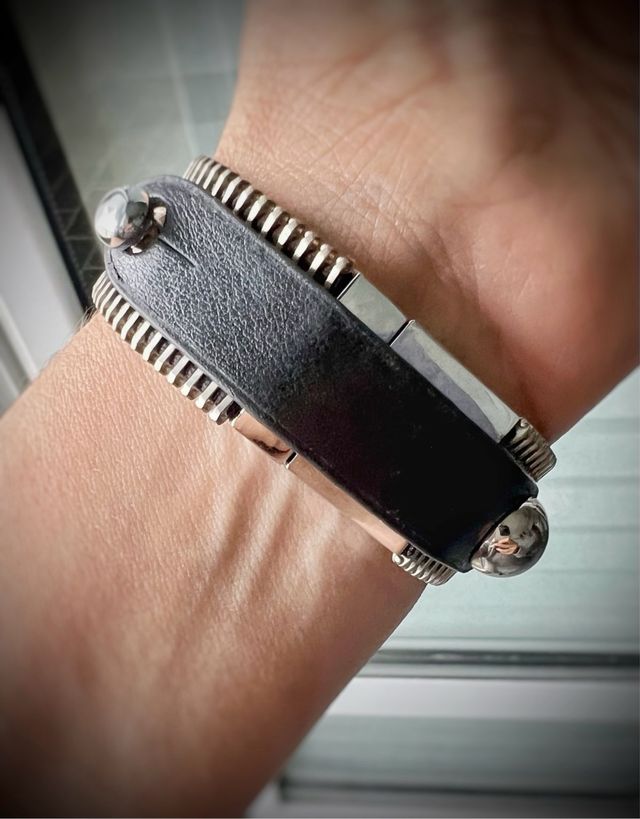 Pulsera piel pitón marrón-beige PARIS