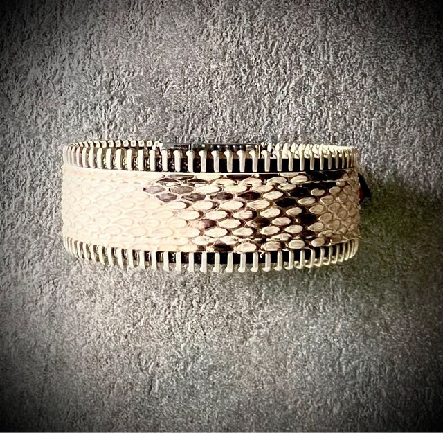 Pulsera piel pitón marrón-beige PARIS
