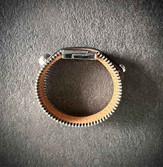 Pulsera piel pitón marrón-beige PARIS