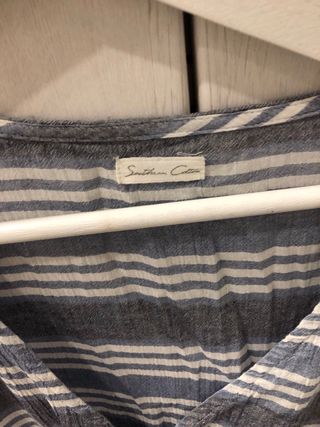 Caftán rayas azul beige - Talla única