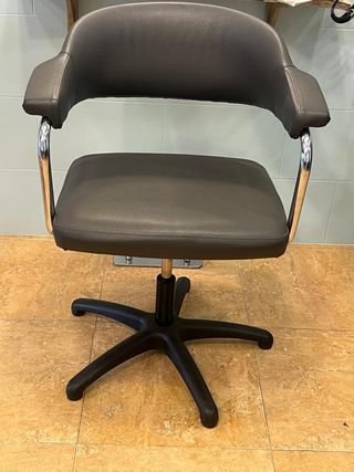 Sillón Peluquería giratorio,negro,piel sintética