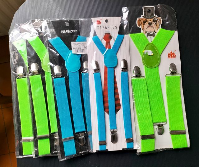 Tirantes brillantes - Azul y Verde