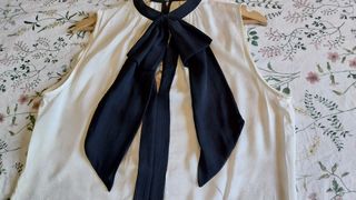 Blusa HM blanca y negra - Talla 38