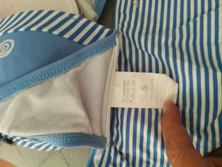 Bikini azul y blanco talla S