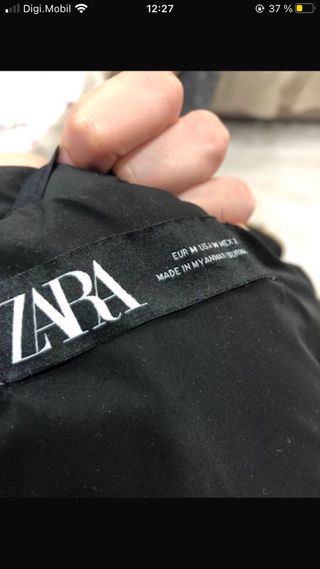 Abrigo acolchado ZARA negro