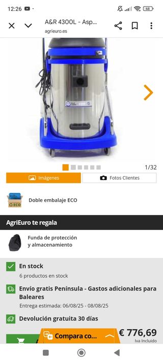 Aspirador A&R 4300L - Inyección-Extracción