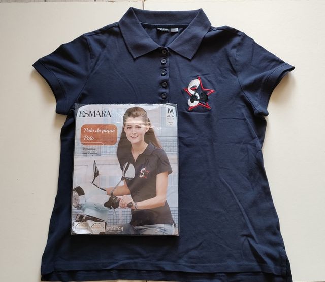 Polo ESMARA tg M blu nuova con confezione