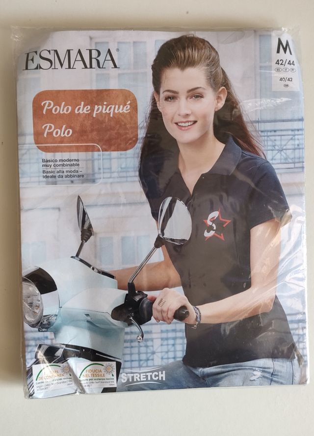 Polo ESMARA tg M blu nuova con confezione