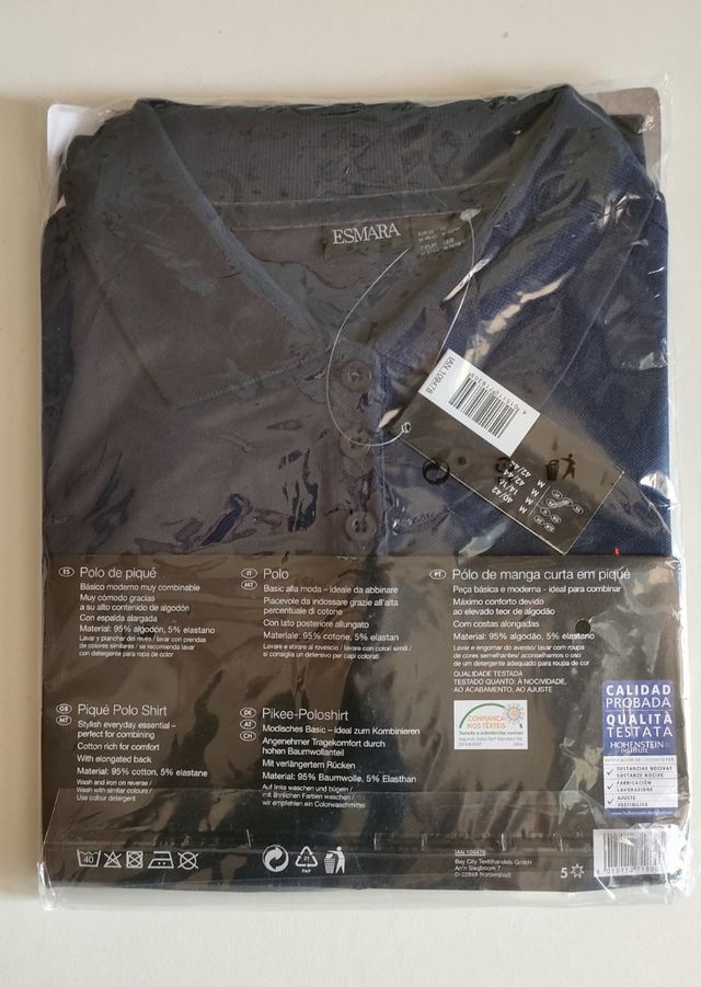 Polo ESMARA tg M blu nuova con confezione