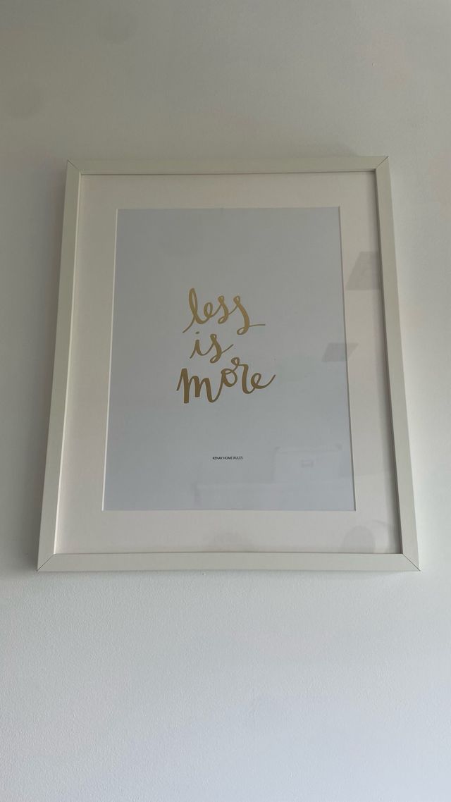 Marco madera blanco y lámina decorativa