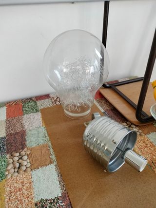 Lampadario creativo - Lampadina vetro metallo