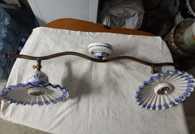 Lampada ceramica vintage | Azzurro & Bianco