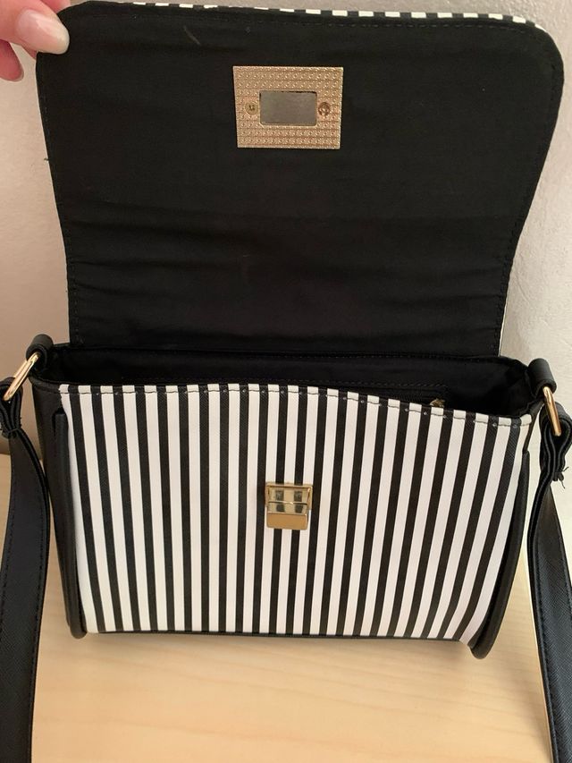 Borsa Terranova a righe bianche e nere