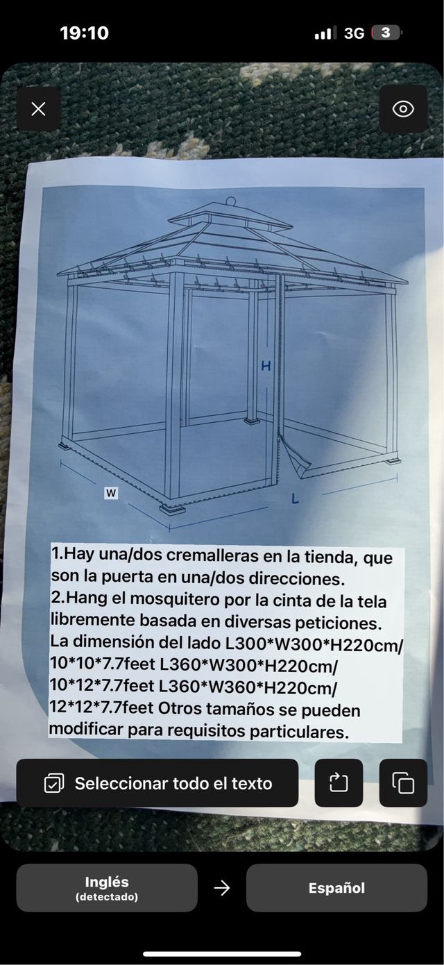 Mosquitera para Gazebo