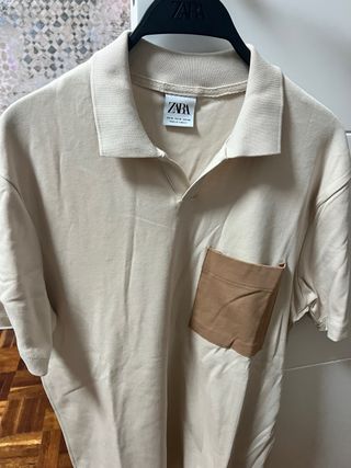 Polo Zara beige hombre