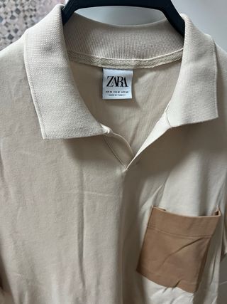 Polo Zara beige hombre