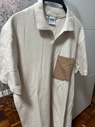 Polo Zara beige hombre