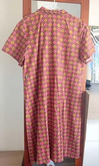Vestido camisero vintage marrón y rosa