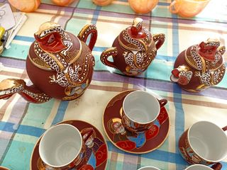 Juego té Japón Moriage - Porcelana