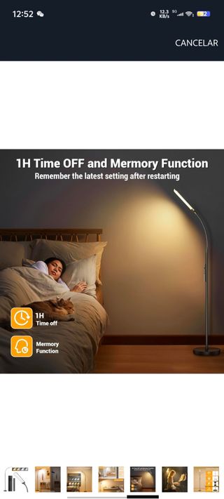 Lámpara de Pie LED Regulable 17W con Mando