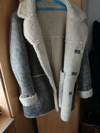Abrigo borreguillo gris - Talla L