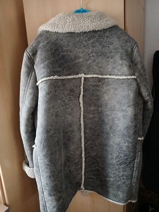 Abrigo borreguillo gris - Talla L