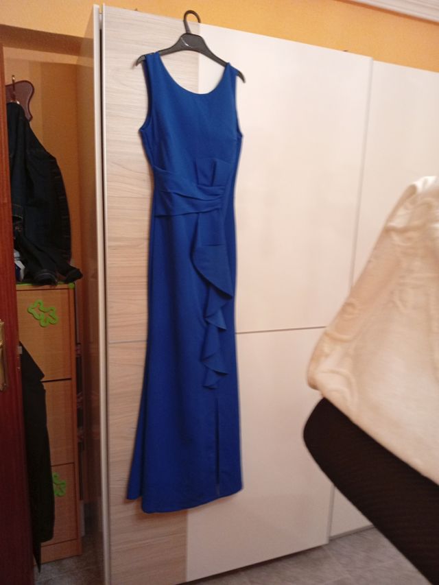 Vestido fiesta azul largo
