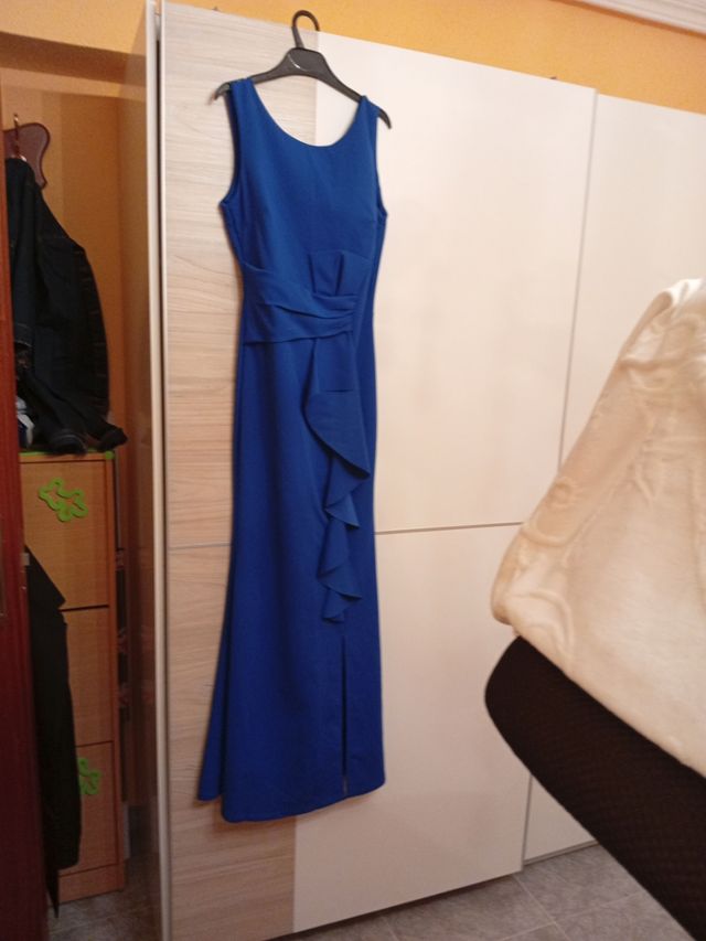 Vestido fiesta azul largo