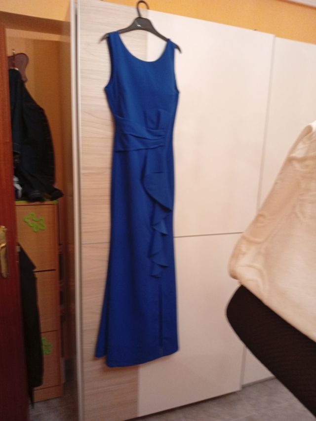 Vestido fiesta azul largo