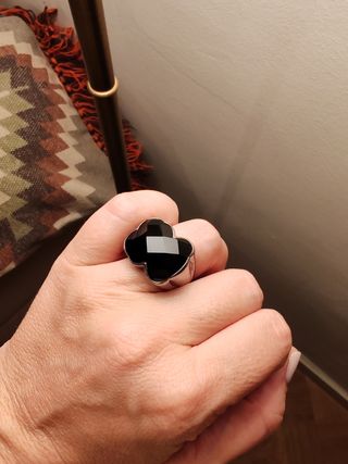 Anillo Tous  negro plata