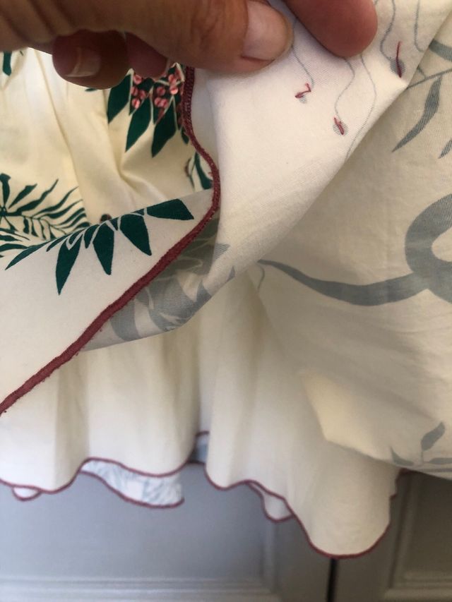 Falda Zara flores - Verde y Blanca