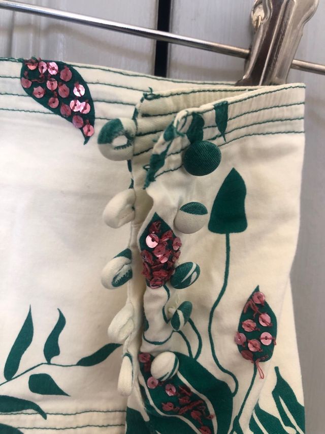 Falda Zara flores - Verde y Blanca