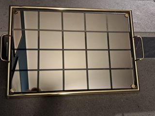Vassoio specchiera vintage oro