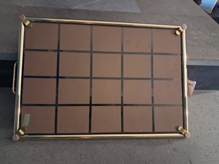 Vassoio specchiera vintage oro