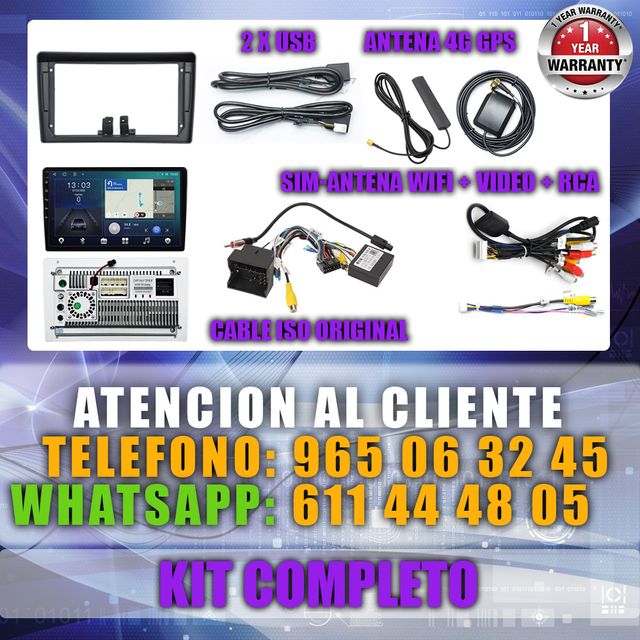 PANTALLA GPS PEUGEOT 407 2004-2008 CARPLAY ANDROID